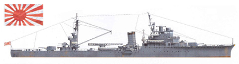 Crucero ligero 'KASHII', Armada Imperial Japonesa, 1945.
